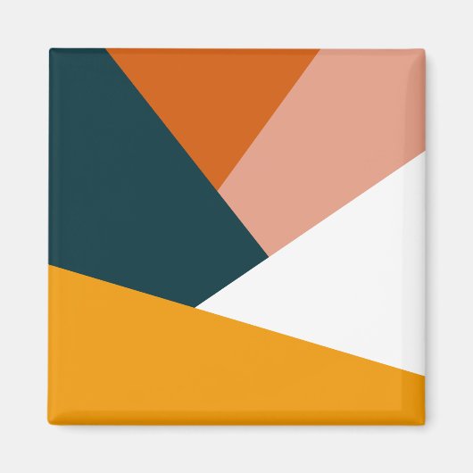 Moderne abstrakte geometrische Farblockmuster Magnet (Vorne)