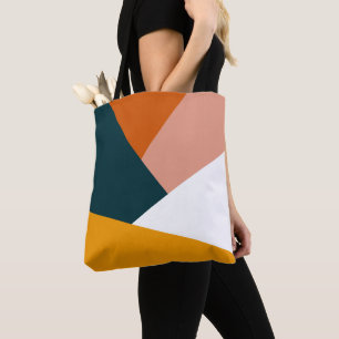 Moderne abstrakte geometrische Farblockmuster Tasche