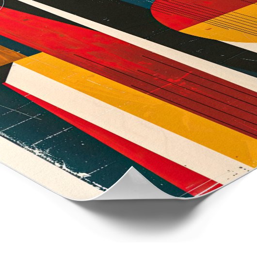 Moderne Abstrakte geometrische Formen des Mittelal Poster (Ecke)