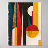 Moderne Abstrakte geometrische Formen des Mittelal Poster (Vorne)