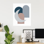 Moderne Abstrakte geometrische Formen Poster (Heimbüro)
