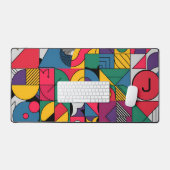 Moderne Abstrakte geometrische Formen Schreibtischunterlage (Tastatur & Maus)