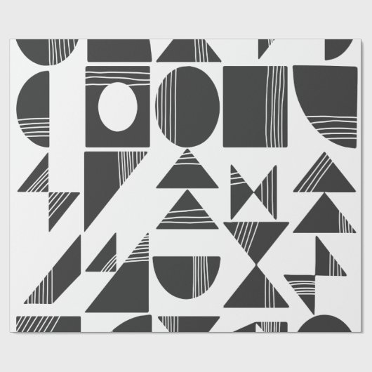 Moderne Abstrakte geometrische Formen | Schwarz un Geschenkpapier (Flach)