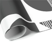 Moderne Abstrakte geometrische Formen | Schwarz un Geschenkpapier (Rolleneckpunkt)