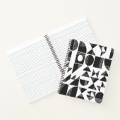 Moderne Abstrakte geometrische Formen | Schwarz un Notizblock (Innenseite)