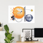 Moderne Abstrakte geometrische Gestaltungslinien Poster (Heimbüro)