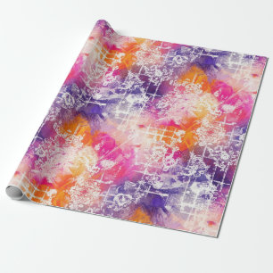 Moderne abstrakte geometrische Gitterstruktur Geschenkpapier