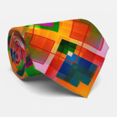 Moderne Abstrakte geometrische Krawatte (Gerollt)