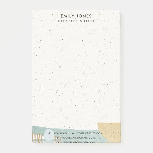 MODERNE ABSTRAKTE GEOMETRISCHE KUNST KERAMIK TEXTU POST-IT KLEBEZETTEL (Vorderseite)