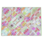 Moderne Abstrakte geometrische Kunst Rosa, Grün Große Geschenktüte (Vorderseite)