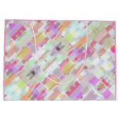 Moderne Abstrakte geometrische Kunst Rosa, Grün Große Geschenktüte (Rückseite)