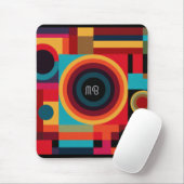 Moderne Abstrakte Geometrische Lebendige Energetis Mousepad (Mit Mouse)