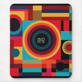 Moderne Abstrakte Geometrische Lebendige Energetis Mousepad