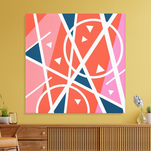 Moderne abstrakte geometrische Leinwand (Insitu (Wohnzimmer))