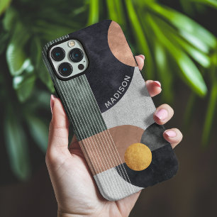 Moderne abstrakte geometrische Marmor-Personalisie iPhone 16 Pro Max Hülle