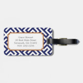 Moderne abstrakte geometrische Muster monogramm Gepäckanhänger (Rückseite horizontal)