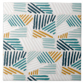 Moderne abstrakte geometrische Pinsel-Pattern Fliese (Vorderseite)