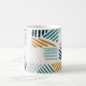 Moderne abstrakte geometrische Pinsel-Pattern Kaffeetasse (Mittel)