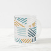Moderne abstrakte geometrische Pinsel-Pattern Mattglastasse (VorderseiteRechts)