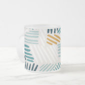 Moderne abstrakte geometrische Pinsel-Pattern Mattglastasse (Vorderseite Links)