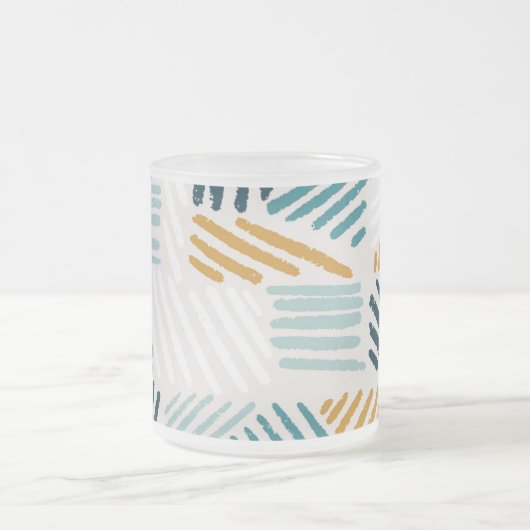 Moderne abstrakte geometrische Pinsel-Pattern Mattglastasse (Mittel)