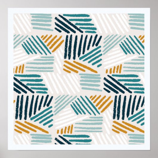 Moderne abstrakte geometrische Pinsel-Pattern Poster (Vorne)