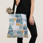 Moderne abstrakte geometrische Pinsel-Pattern Tasche (Von Nahem)