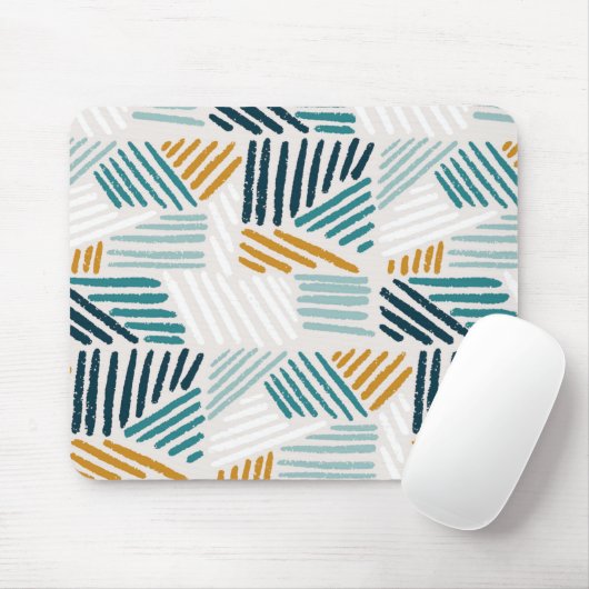 Moderne abstrakte geometrische Pinselstruktur Mousepad (Mit Mouse)