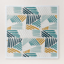 Moderne abstrakte geometrische Pinselstruktur Puzzle