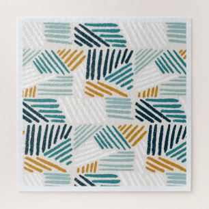 Moderne abstrakte geometrische Pinselstruktur Puzzle