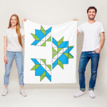 Moderne abstrakte geometrische Quilt-Mosaik Blau G