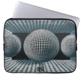 Moderne abstrakte geometrische Schwarz-Weiß-Muster Laptopschutzhülle