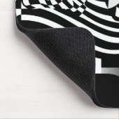 Moderne abstrakte geometrische Schwarz-Weiß-Muster Mousepad (Ecke)