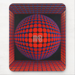 Moderne abstrakte geometrische schwarze rote blaue mousepad