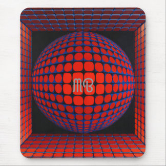 Moderne abstrakte geometrische schwarze rote blaue mousepad