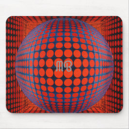Moderne abstrakte geometrische schwarze rote blaue mousepad