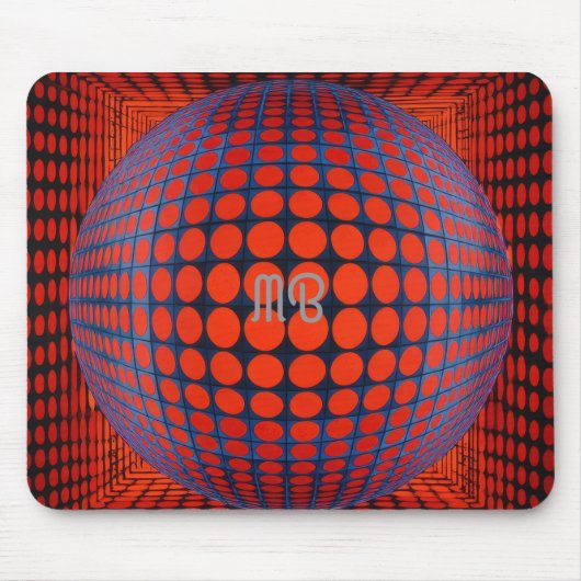 Moderne abstrakte geometrische schwarze rote blaue mousepad (Vorne)