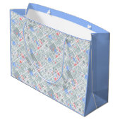 Moderne abstrakte geometrische Struktur. Große Geschenktüte (Rückseite Schrägansicht)