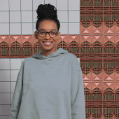 Moderne Abstrakte geometrische Symmetrie des Mitte Fliese