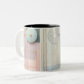 Moderne Abstrakte geometrische Tasse mit Pasteldes (Vorderseite Links)