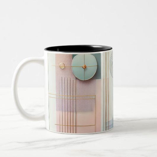 Moderne Abstrakte geometrische Tasse mit Pasteldes (Links)