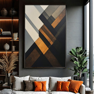 Moderne Abstrakte Geometrische Texturierte Rost Poster