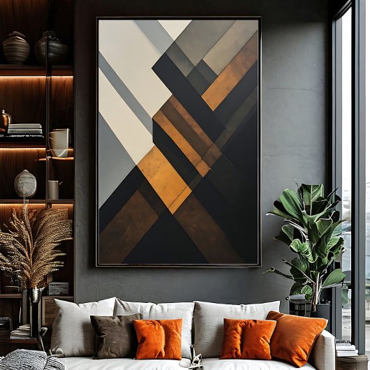 Moderne Abstrakte Geometrische Texturierte Rost Poster