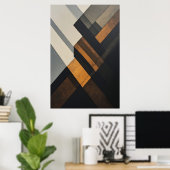 Moderne Abstrakte Geometrische Texturierte Rost Poster (Heimbüro)