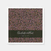 Moderne, Abstrakte, gepunktete Hochzeit in Schwarz Serviette (Vorderseite)