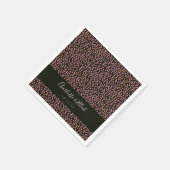 Moderne, Abstrakte, gepunktete Hochzeit in Schwarz Serviette (Ecke)