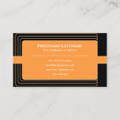 Moderne, abstrakte, gerahmt orange abgerundete Eck Visitenkarte (Rückseite)