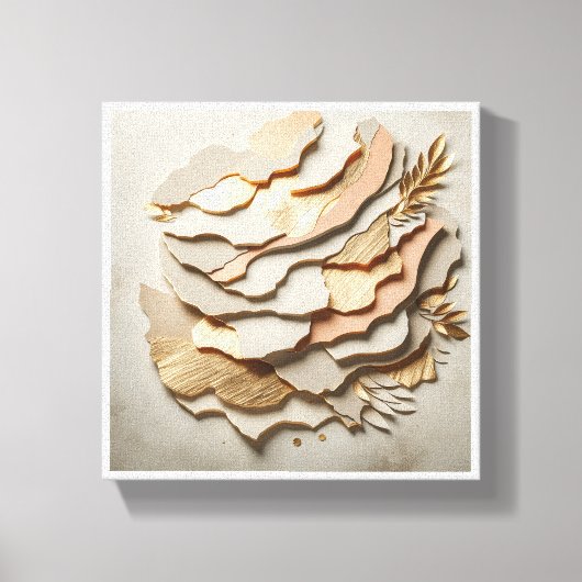 Moderne abstrakte geschichtete Papierkunst - Elega Leinwanddruck (Vorderseite)