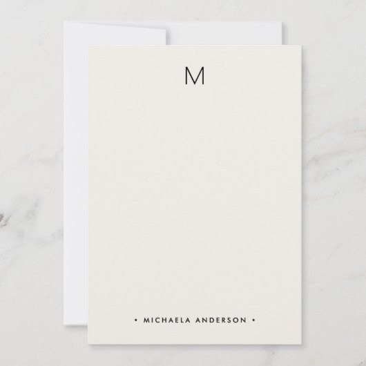 Moderne Abstrakte Gesichtserkennung für Monogramm Mitteilungskarte (Vorderseite)