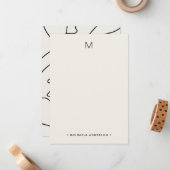 Moderne Abstrakte Gesichtserkennung für Monogramm Mitteilungskarte (Vorderseite/Rückseite Beispiel)